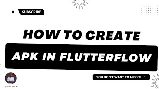 How to create APK in Flutterflow [upl. by Notyalc]