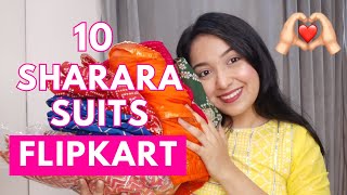 Trendy Sharara Set Try on haul from Flipkart 💗  Isha Vinod Jain [upl. by Anitnemelc]