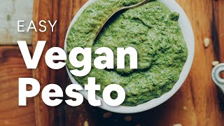 Easy Vegan Pesto 5 minutes  Minimalist Baker Recipes [upl. by Gnen]