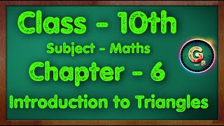 Class  10 Ex  6 Introduction to Triangle  Part  1  NCERT CBSE [upl. by Aba898]