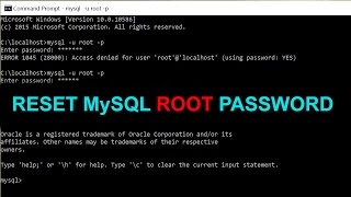 How to Reset MySQL Root Password on Windows [upl. by Furmark]