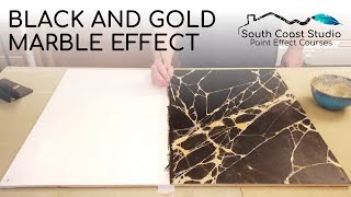 Black and Gold Marble Effect Painting Technique [upl. by Elleirol953]