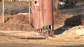 Ashtabula High Smokestack comes down 12162012 [upl. by Cox]