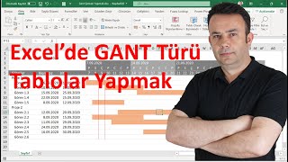 Excel Proje takibi için Gant şemaları oluşturmak 663video  Ömer BAĞCI [upl. by Glenine]