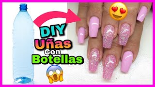 UÑAS POSTIZAS CON BOTELLAS DE PLASTICO RECICLADAS  NatyGloss [upl. by Alphonsa799]