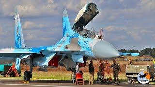 Su27 Flanker start up to shut down  Ukrainian Air Force  EBBL [upl. by Tallu]