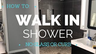 How to Build a Walk In Shower  Curbless  Durock Shower [upl. by Adnahsed]