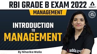 RBI GRADE B  Management  Introduction to Management  By Niharika [upl. by Nicks]