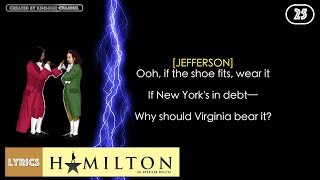 25 Hamilton  Cabinet Battle 1 VIDEO LYRICS [upl. by Pinchas]