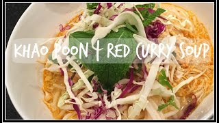 How to make KAPOONKHAO POON  Red Curry Noodle Soup  House of X Tia  laofood laos currysoup [upl. by Assirralc536]