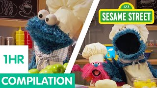 Sesame Street Cookie Monster Foodie Truck Compilation  1 Hour Long [upl. by Chrysler]