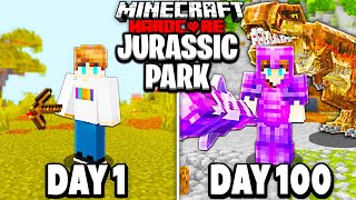 I Survived 100 Days in JURASSIC PARK in Hardcore Minecraft… WITH FRIENDS [upl. by Ysnat]