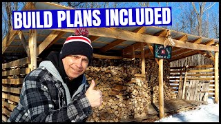 How To Build a Woodshed  HUGE Firewood Shelter and Plans [upl. by Ahcsap]