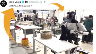 Tesla Optimus Bot Folds Laundry [upl. by Marguerite]