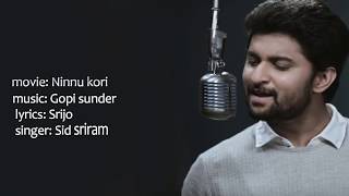 adiga adiga song lyrics  ninnu kori movie  English translation [upl. by Giffy]