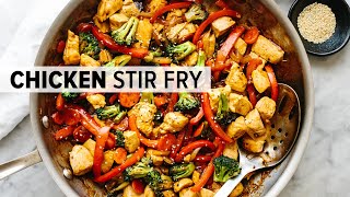 CHICKEN STIR FRY  easy healthy 30minute dinner recipe [upl. by Amitie]