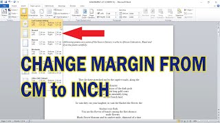 How to Change Margin from cm to inches in Microsoft Word [upl. by Aneeg]