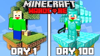 I Survived 100 Days In Hardcore Minecraft Skyblock [upl. by Inger]