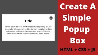 How to Create Simple Popup Box  Modal using HTML CSS amp JavaScript [upl. by Caresse]