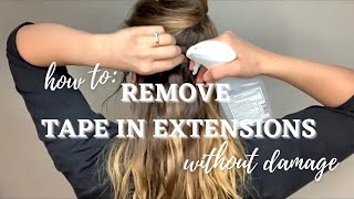 HOW TO REMOVE TAPE IN EXTENSIONS WITHOUT DAMAGE [upl. by Teria665]