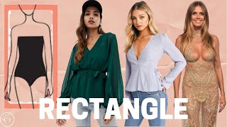 How to Dress a Rectangle Body Shape Best Tops Dresses amp Necklines [upl. by Eenhpad]