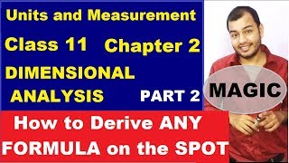 Class 11 Chapt 2 Units and Measurements 02  Dimensional Analysis  Dimensional Analysis part 2 [upl. by Bringhurst]