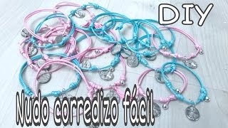 DIY Cómo hacer PULSERAS DE NUDOS corredizos con una pajita [upl. by Mychal225]