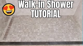 How to Build a Walkin Shower TUTORIAL [upl. by Cope893]