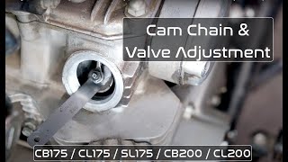 Setting The Cam Chain Adjustment And Valve Adjustment On The Honda CB175CB200 Family Of Motorcycles [upl. by Kenward]