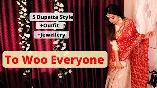 5 Dupatta Draping Styles You MUST Try  How To Wear Dupatta this Wedding Season  GulzBeauty [upl. by Nosnevets48]