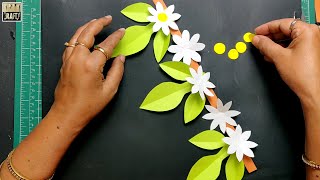 WHITE FLOWER Design for Bulletin Board Border  StudentTeacher Activity  DIY [upl. by Kooima992]