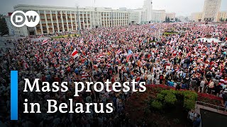 Belarus protest Lukashenko deploys troops as thousands rally  DW News [upl. by Ahsile]