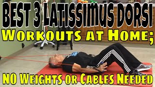 BEST 3 Latissimus Dorsi Workouts at Home NO Weights or Cables Needed [upl. by Tekcirk]