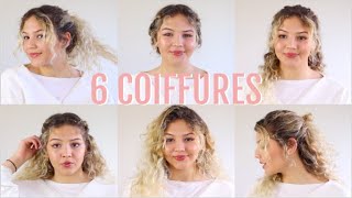 6 COIFFURES FACILES CHEVEUX BOUCLÉS [upl. by Filia]