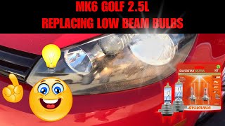 20102014 VW Golf How to replace H7 low beam bulbs [upl. by Marget875]