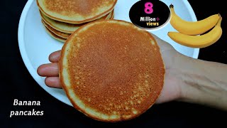 Banana Pancakes Recipe  Fluffy Banana Egg Pancakes [upl. by Coke]