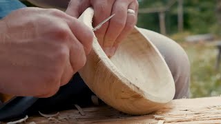 Hand Carving Spoon and Bowl  Our Cabin Needs Utensils [upl. by Karyn]