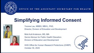 Simplifying Informed Consent with OHRP [upl. by Tybi262]