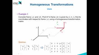 Lecture 2  3 Homogeneous Transformations Robotics UTEC 20181 [upl. by Nivlak]