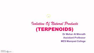 Isolation of Terpenoids [upl. by Socin]