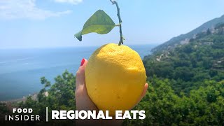 How Limoncello Is Made Using Huge Amalfi Coast Lemons  Regional Eats [upl. by Anwadal]