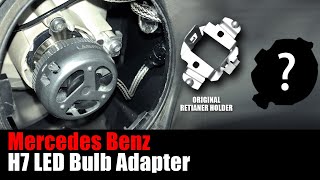 2012 Mercedes Benz C300 How to H7 Bulb Custom Retainer Adapter  Easy to Convert Halogen to LED [upl. by Valentijn]