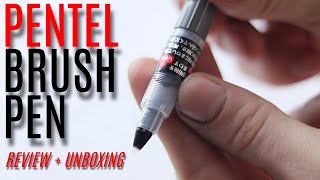 Pentel Fude Brush Pens Unboxing Review [upl. by Dew974]