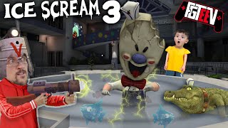 ICE SCREAM 3 Fishing Rod  the Mall FGTeeV Double Glitches Game [upl. by Gievlos]