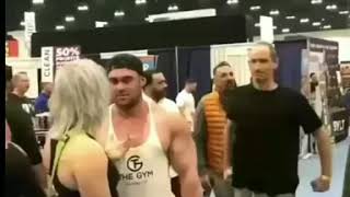 Skinny guy bumping into bodybuilders prank [upl. by Eineg]