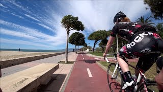 30 Minute Cambrils Sunshine Beach Cycling Training Spain Ultra HD Video [upl. by Idahs]