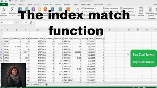 How to use the index match function in Excel [upl. by Brathwaite702]