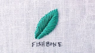 Embroider Leaves with the Fishbone Stitch [upl. by Attolrac]