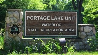 Camping at Portage Lake  Waterloo State Park Mi [upl. by Herm]