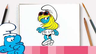 How to draw Smurfette • The Smurfs [upl. by Akahs]